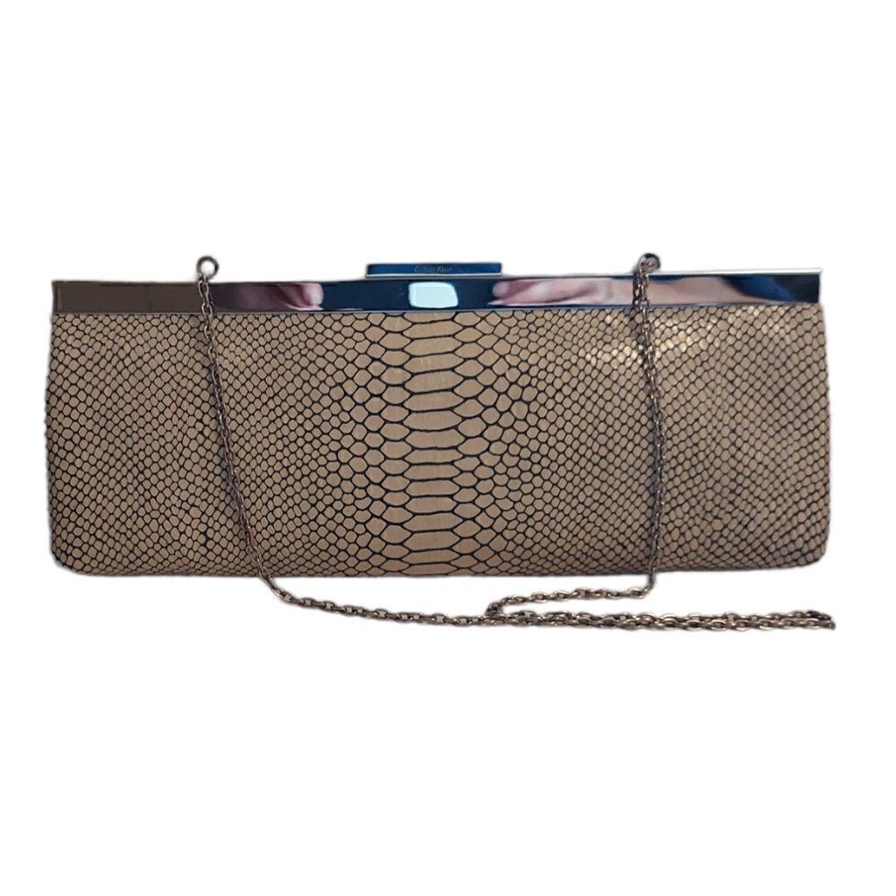 Calvin Klein reptile print evening purse